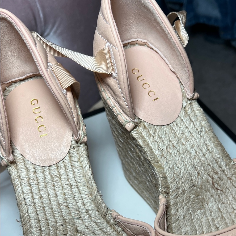 Gucci Light Pink Espadrille Wedges - Picture 3 of 10